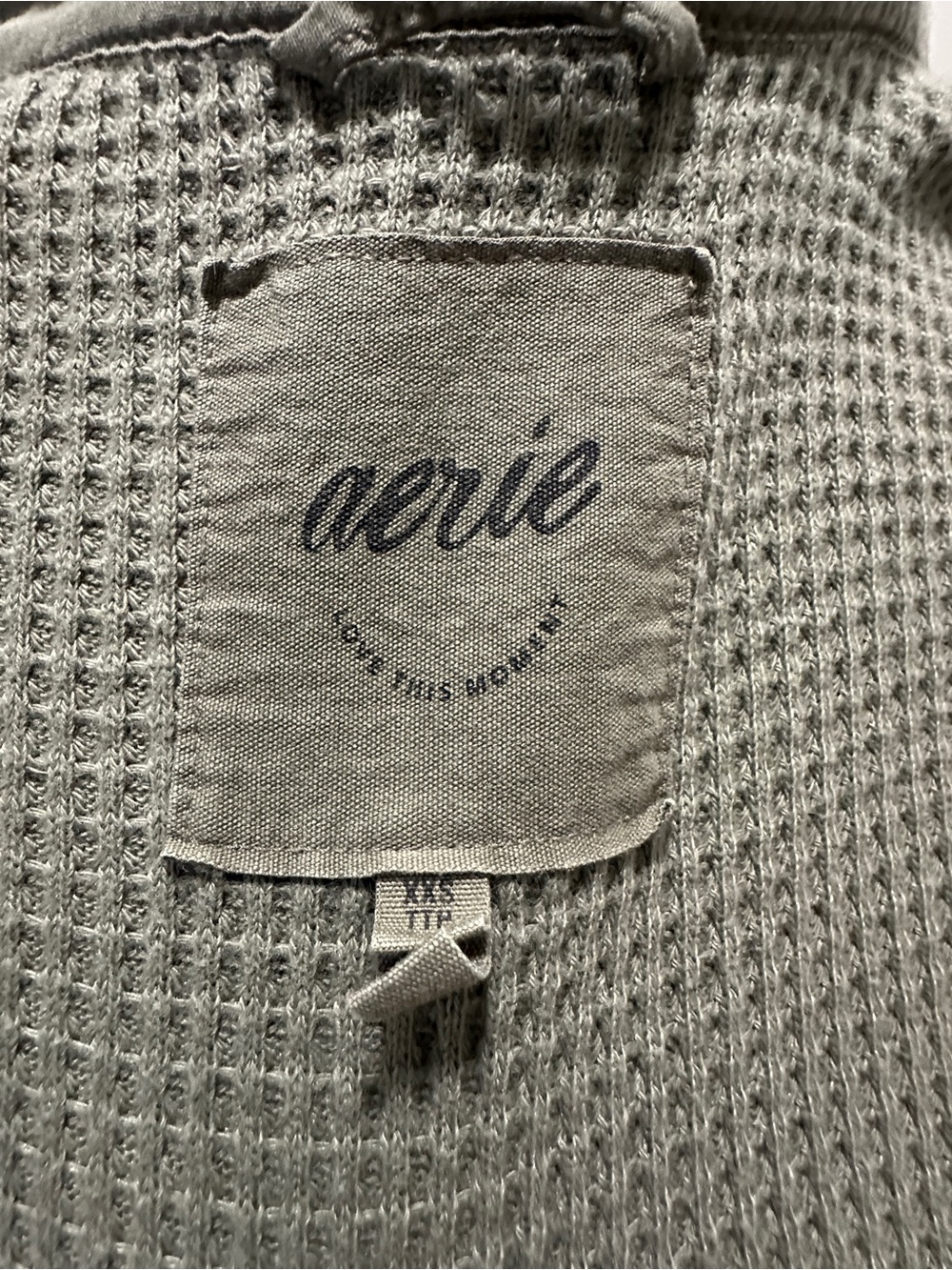 Aerie - Waffle Knit Button-Up Shirt Jacket in Olive - Picture 7 of 14